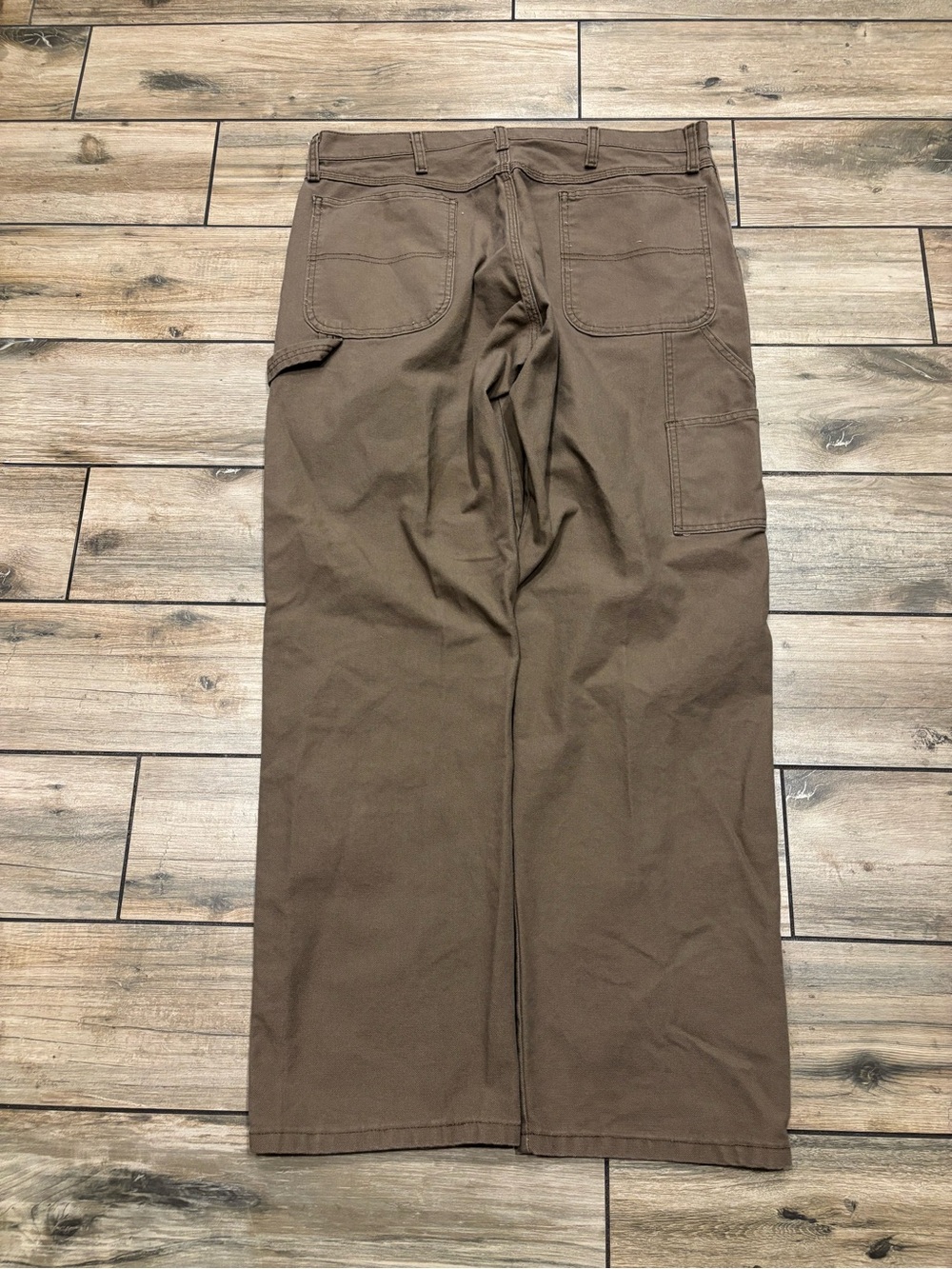 Rustler Vintage Brown Canvas Workwear Carpenter Pants Men's 36x32 Regular